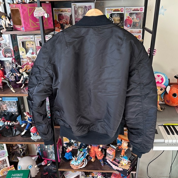 Alpha Industries MA-1 Bomber Jacket Black Men’s Large Tall - Picture 2 of 7